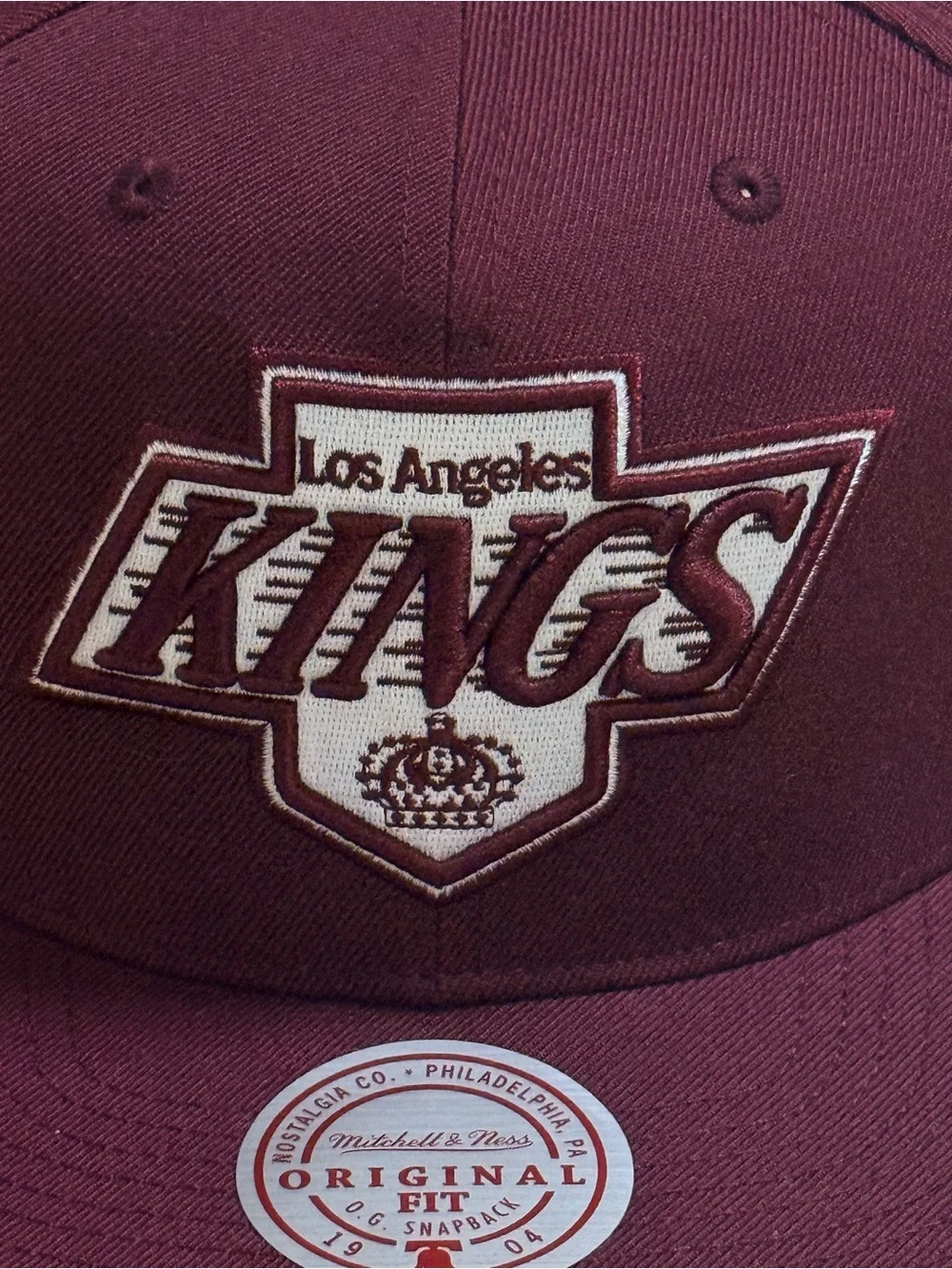 Mitchell & Ness Los Angeles Kings Burgundy Vintage Fashion Snapback Hat